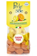 Perle di Sole cukormentes narancsos és citromos cukorkák 100g