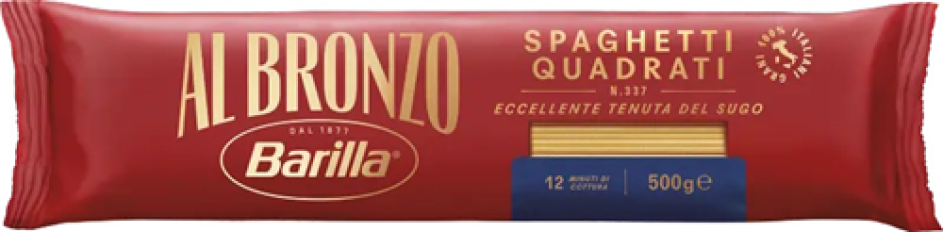 Barilla Bronzo Spagetti quadrati tészta 500g
